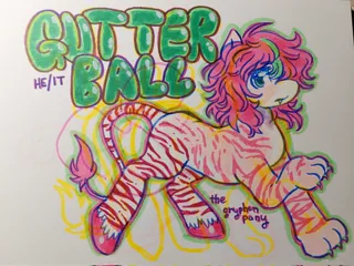 Size: 2048x1536 | Tagged: safe, artist:sc00p_ie, derpibooru import, oc, crayon drawing, image, irl, jpeg, photo, pronouns, stripes, tail, traditional art