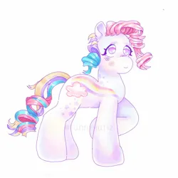 Size: 1500x1500 | Tagged: safe, artist:funnyhat12, derpibooru import, raincurl, earth pony, g1, image, jpeg, rainbow curl pony