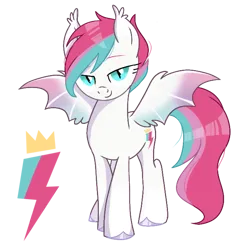 Size: 655x656 | Tagged: safe, derpibooru import, zipp storm, bat pony, pegasus, colorful, cool, cutie mark, g5, image, looking at you, png, simple background, spread wings, wings