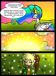 Size: 584x792 | Tagged: safe, artist:neoncabaret, derpibooru import, derpy hooves, princess celestia, oc, oc:mel, alicorn, human, pony, comic:derpy's wish, comic, death, image, png, snow, snowfall, teary eyes