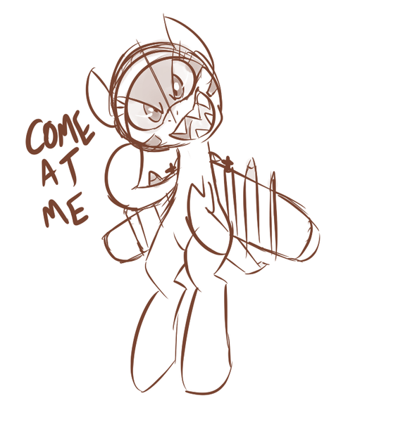 Size: 700x744 | Tagged: artist needed, safe, derpibooru import, oc, oc:blitz, unofficial characters only, original species, plane pony, pony, a-10 thunderbolt ii, brown, come at me bro, flying, image, looking at you, monochrome, outline, outlines only, plane, png, pointing at self, raised hoof, sharp teeth, simple background, solo, spread wings, teeth, white background, wings