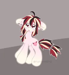 Size: 1617x1753 | Tagged: safe, artist:funnyhat12, derpibooru import, oc, unofficial characters only, earth pony, pony, adoptable, ear piercing, gradient background, image, jpeg, piercing, solo