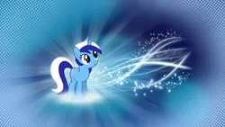 Size: 1920x1080 | Tagged: safe, artist:meteor-venture, artist:shelmo69, derpibooru import, edit, minuette, pony, unicorn, abstract background, female, grid, image, looking up, mare, png, smiling, solo, sunburst background, wallpaper, wallpaper edit