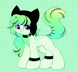 Size: 1316x1220 | Tagged: safe, artist:tamabel, derpibooru import, oc, unofficial characters only, cat, cat pony, original species, pony, adoptable, collar, hat, image, jpeg, simple background, solo, wristband