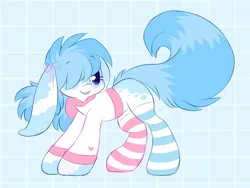 Size: 1600x1200 | Tagged: safe, artist:tamabel, derpibooru import, oc, unofficial characters only, earth pony, pony, adoptable, clothes, hoodie, image, jpeg, simple background, socks, solo