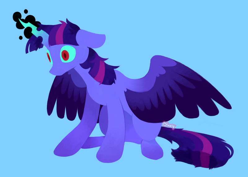 Size: 1280x914 | Tagged: safe, artist:flightless-fox, derpibooru import, twilight sparkle, twilight sparkle (alicorn), alicorn, pony, dark magic, female, image, magic, mare, png, simple background, solo