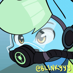 Size: 750x750 | Tagged: safe, artist:bl1nky, derpibooru import, oc, oc:sea glow, fish, animated, bubble, dive mask, diving, full face mask, gif, goggles, image, scuba diving, scuba gear, solo