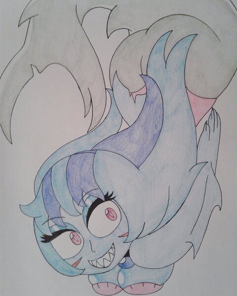 Size: 1638x2048 | Tagged: safe, artist:c_w, derpibooru import, sonata dusk, mermaid, equestria girls, female, image, jpeg, sharp teeth, solo, teeth, traditional art