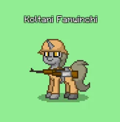 Size: 820x833 | Tagged: safe, derpibooru import, oc, oc:caltana formosa, oc:koltani famwinchi, unofficial characters only, unicorn, bolt action rifle, clothes, crystal curtain: world aflame, gun, horn, image, jpeg, military, neighpon, rifle, type 99 arisaka, unicorn oc, weapon