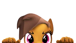 Size: 1031x580 | Tagged: safe, artist:seriff-pilcrow, derpibooru import, daring do, anthro, glare, image, looking at you, missing accessory, no source available, peeking, png, the fourth wall cannot save you