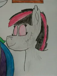 Size: 3456x4608 | Tagged: safe, artist:acid flask, derpibooru import, oc, oc:blood moon, pony, 2d, art dump, drawing, female, image, jpeg, looking at you, mare, paper, sketch, sketch dump, smiling, smiling at you, solo, traditional art, watercolor painting