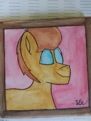 Size: 3456x4608 | Tagged: safe, artist:acid flask, derpibooru import, oc, oc:bold action, pony, 2d, art dump, bust, canvas, drawing, image, jpeg, looking at you, male, paper, portrait, signature, smiling, smiling at you, solo, stallion, traditional art, watercolor painting