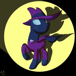 Size: 2000x2000 | Tagged: safe, artist:mrkat7214, derpibooru import, mare do well, pony, cape, clothes, hat, image, jpeg, mask, raised hoof, solo