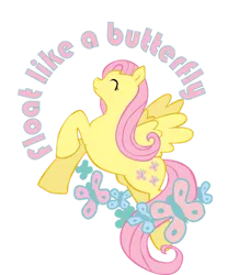 Size: 900x1084 | Tagged: safe, artist:mistylake, derpibooru import, fluttershy, pegasus, pony, female, image, muhammad ali, png, quote, simple background, solo, transparent background