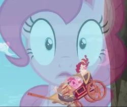 Size: 481x406 | Tagged: safe, derpibooru import, screencap, cherry jubilee, pinkie pie, earth pony, pony, party pooped, carriage, cropped, female, image, jpeg, mare