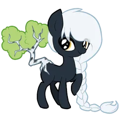 Size: 680x646 | Tagged: safe, artist:ne-chi, derpibooru import, oc, oc:shiro, unofficial characters only, earth pony, original species, pony, animated, augmented, augmented tail, earth pony oc, image, png, raised hoof, simple background, solo, tail, transparent background, tree