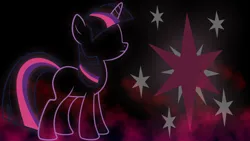 Size: 1920x1080 | Tagged: artist needed, safe, artist:dalekstugaming, artist:tryhardbrony, derpibooru import, edit, twilight sparkle, pony, unicorn, black background, cutie mark, female, image, mare, minimalist, mist, modern art, outline, png, simple background, solo, unicorn twilight, wallpaper, wallpaper edit