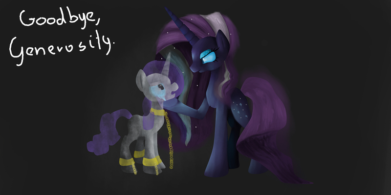 Size: 2000x1000 | Tagged: safe, artist:ryma2001, derpibooru import, nightmare rarity, rarity, pony, duality, duo, female, image, jpeg