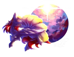 Size: 2777x2160 | Tagged: safe, artist:prettyshinegp, derpibooru import, ponified, ninetales, pony, female, image, looking back, mare, png, pokémon, simple background, transparent background, wings