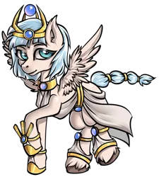 Size: 606x673 | Tagged: safe, artist:leastways, derpibooru import, oc, unofficial characters only, pegasus, clothes, crown, egyptian, egyptian pony, image, jewelry, pega, png, priestess, regalia