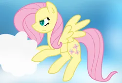 Size: 400x273 | Tagged: safe, artist:fluttershydaily, derpibooru import, fluttershy, cloud, fluttershy is not amused, flying, image, png, sky, unamused, weather team