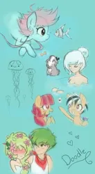 Size: 1289x2346 | Tagged: safe, artist:ne-chi, derpibooru import, oc, oc:card trick, oc:gracidea, unofficial characters only, human, pony, shaymin, unicorn, animated, blushing, canon x oc, card, cute, flower, flower in hair, horn, humanized, image, mythical pokémon, png, pokémon, shipping, simple background, solo, transparent background, unicorn oc
