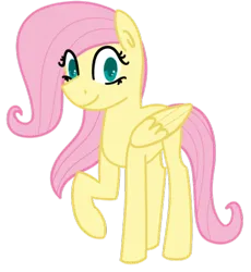 Size: 400x434 | Tagged: safe, artist:fluttershydaily, derpibooru import, fluttershy, pony, female, filly, filly fluttershy, image, looking at you, png, raised hoof, simple background, transparent background, younger