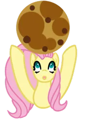 Size: 400x569 | Tagged: safe, artist:fluttershydaily, derpibooru import, fluttershy, :o, cookie, food, hooves up, image, open mouth, png, simple background, transparent background
