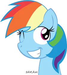 Size: 761x845 | Tagged: safe, artist:sarahstudios11, derpibooru import, rainbow dash, pegasus, pony, female, image, mare, one eye closed, png, smiling, solo, vector, wink