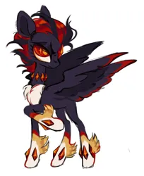 Size: 1280x1568 | Tagged: safe, artist:webkinzworldz, derpibooru import, ponified, pegasus, pony, black and red, black and red mane, chest fluff, crossover, edgy, gemstones, image, png, red eyes, shadow the hedgehog, solo, sonic the hedgehog (series), unshorn fetlocks