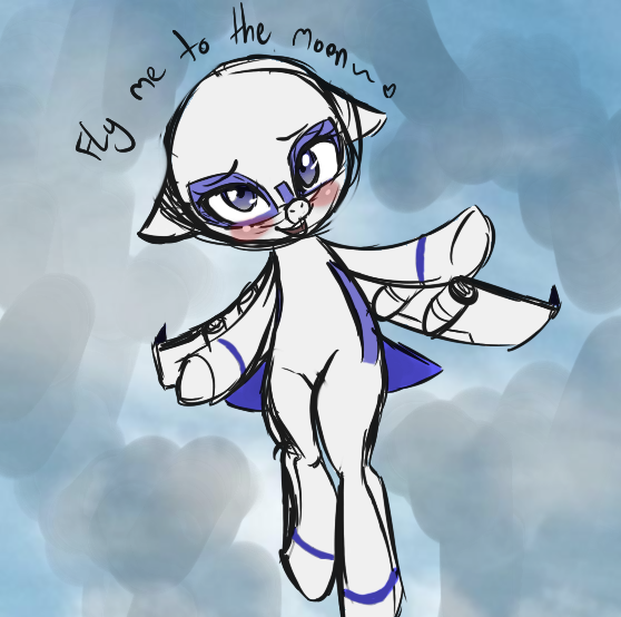 Size: 558x554 | Tagged: artist needed, safe, derpibooru import, oc, oc:air liner, unofficial characters only, original species, plane pony, pony, blue background, blue eyes, blushing, boeing 777, embarrassed, female, floppy ears, fly me to the moon, flying, hug request, image, looking at you, open mouth, plane, png, shy, shy smile, simple background, smiling, solo, song reference, spread hooves, talking to viewer, underhoof