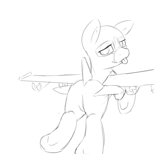 Size: 2500x2500 | Tagged: artist needed, safe, derpibooru import, oc, oc:air liner, unofficial characters only, original species, plane pony, pony, boeing 777, butt, cute, female, flying, image, looking at you, looking back, looking back at you, mare, mlem, monochrome, outlines only, plane, png, silly, simple background, smiling, solo, solo female, tongue out, white background