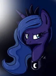Size: 191x258 | Tagged: safe, artist:tami-kitten, derpibooru import, princess luna, alicorn, pony, female, image, jewelry, looking at you, mare, picture for breezies, png, regalia, simple background, solo, staring into your soul, stern