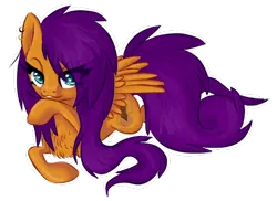 Size: 491x358 | Tagged: safe, artist:tami-kitten, derpibooru import, oc, unofficial characters only, pegasus, pony, chest fluff, ear piercing, earring, female, image, jewelry, long mane, lying down, mare, pegasus oc, piercing, png, prone, raised hoof, simple background, solo, sultry pose, transparent background, wings