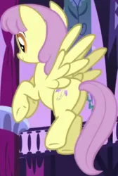 Size: 356x530 | Tagged: safe, derpibooru import, screencap, parasol, pegasus, pony, friendship is magic, background character, background pony, butt, cropped, featureless crotch, female, flying, image, mare, png, solo, solo focus, spread wings, wings