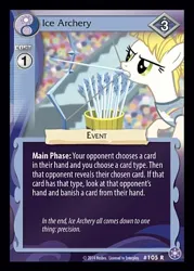 Size: 344x480 | Tagged: safe, derpibooru import, unnamed character, equestria games (episode), archery, arrow, ccg, crystal games, enterplay, ice, image, jpeg, merchandise, mouth hold, solo, stadium