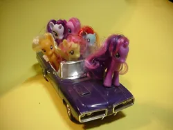 Size: 640x480 | Tagged: safe, artist:lonewolf3878, derpibooru import, applejack, fluttershy, pinkie pie, rainbow dash, rarity, twilight sparkle, earth pony, pegasus, pony, unicorn, brushable, car, dodge (car), image, jpeg, mane six, photo, toy, unicorn twilight