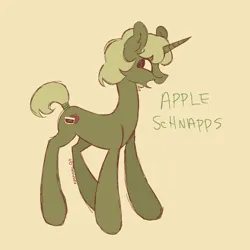 Size: 1425x1425 | Tagged: safe, artist:sillyfillies, derpibooru import, oc, oc:apple schnapps, unofficial characters only, pony, unicorn, image, png, short tail, solo, tail, tail band