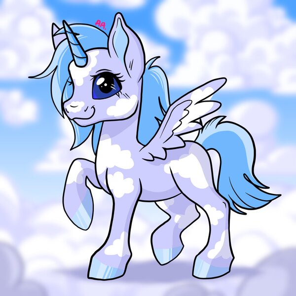 Size: 2048x2048 | Tagged: safe, artist:art_alanis, derpibooru import, alicorn, pony, cloud, image, jpeg, neopets, sky, solo