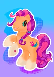 Size: 1431x2048 | Tagged: safe, artist:art_alanis, derpibooru import, sunny starscout, earth pony, pony, g3, g5, g5 to g3, generation leap, gradient background, image, jpeg, solo