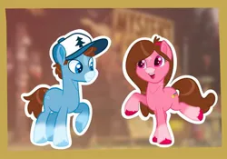 Size: 2048x1431 | Tagged: safe, artist:art_alanis, derpibooru import, earth pony, pony, dipper pines, duo, gravity falls, image, jpeg, mabel pines