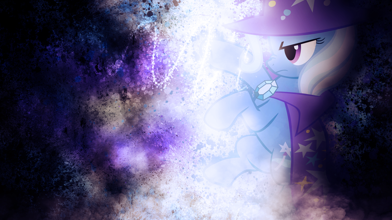 Size: 1920x1080 | Tagged: safe, artist:sandwichhorsearchive, artist:shelltoon, derpibooru import, edit, trixie, pony, unicorn, abstract background, bipedal, cape, clothes, female, frown, grunge, hat, image, lighting, mare, png, solo, swirls, trixie's cape, trixie's hat, wallpaper, wallpaper edit