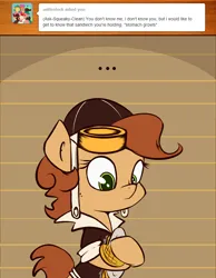 Size: 700x900 | Tagged: safe, artist:subjectnumber2394, derpibooru import, oc, oc:copper wings, pegasus, pony, ask, ask copper wings, clothes, comic, food, goggles, image, jacket, oops, plate, png, waffle, wingless