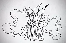 Size: 879x581 | Tagged: safe, artist:lunadorable, derpibooru import, nightmare moon, cute, image, jpeg, pencil drawing, sketch, traditional art