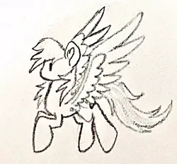 Size: 595x552 | Tagged: safe, artist:lunadorable, derpibooru import, rainbow dash, cute, image, jpeg, pencil drawing, sketch, traditional art