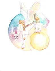 Size: 1800x2329 | Tagged: safe, artist:birman-ink, derpibooru import, princess celestia, image, jpeg, simple background, solo, sun, traditional art, watercolor painting, white background