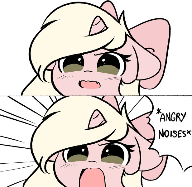 Size: 2048x1994 | Tagged: safe, artist:kittyrosie, derpibooru import, oc, unicorn, angry dog noises, horn, image, jpeg, meme, open mouth, unicorn oc