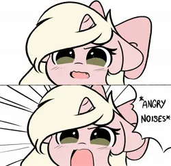 Size: 2048x1994 | Tagged: safe, artist:kittyrosie, derpibooru import, oc, unicorn, angry dog noises, horn, image, jpeg, meme, open mouth, unicorn oc