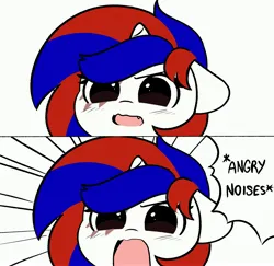 Size: 4096x3988 | Tagged: safe, artist:kittyrosie, derpibooru import, oc, unicorn, angry dog noises, horn, image, jpeg, meme, open mouth, unicorn oc