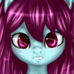 Size: 1024x1024 | Tagged: safe, artist:kinjareta, derpibooru import, ponified, pony, bust, crossover, female, giffany, gravity falls, image, jpeg, looking at you, mare, portrait, smiling, solo